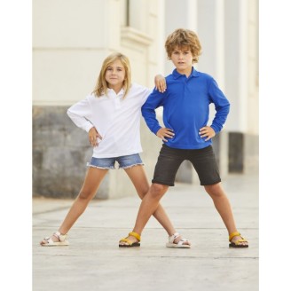 Childrens Long Sleeve 65/35 Pique Polo