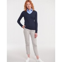 Ladies' V-Neck Knitted Pullover