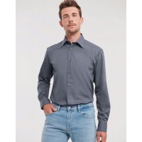 Men's Long Sleeve Poly-Cotton Easy Care Tailored Poplin Shirt