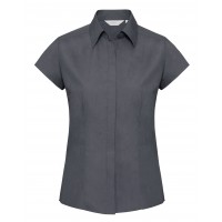 Ladies' Cap Sleeve Polycotton Easy Care Fitted Poplin Shirt