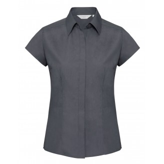 Ladies' Cap Sleeve Polycotton Easy Care Fitted Poplin Shirt