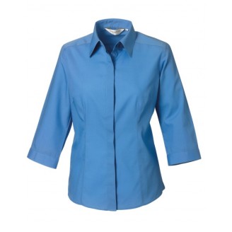 Ladies' 3/4 Sleeve Poly-Cotton  Easy Care Fitted Polin Shirt