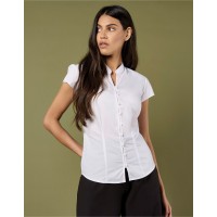 Ladies' Continental Blouse Mandarin Collar Cap Sleeve