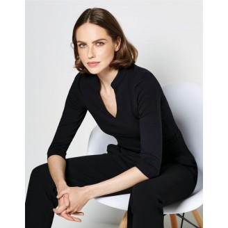 Womens Regular Fit Mandarin Collar Top