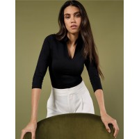Womens Regular Fit Mandarin Collar Top