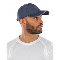 Washed Fine Line Cotton Cap With Sandwich Peak
