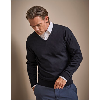Tee Jays Mens V Neck Knitted Sweater