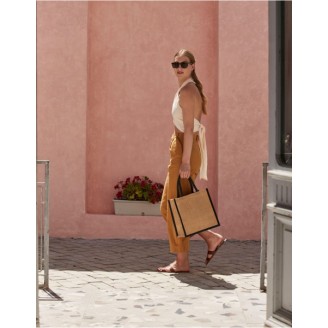 Natural Starched Jute Midi Tote