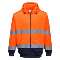 Two-Tone Zip Front Hoodie
