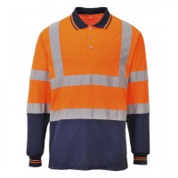 Two-Tone Long Sleeved Polo