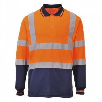 Two-Tone Long Sleeved Polo