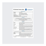 EU Drivers' Hours Rules Sticker