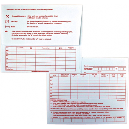 Tachograph Chart Envelopes