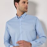 Slim Fit Long Sleeve Stretch Oxford Shirt