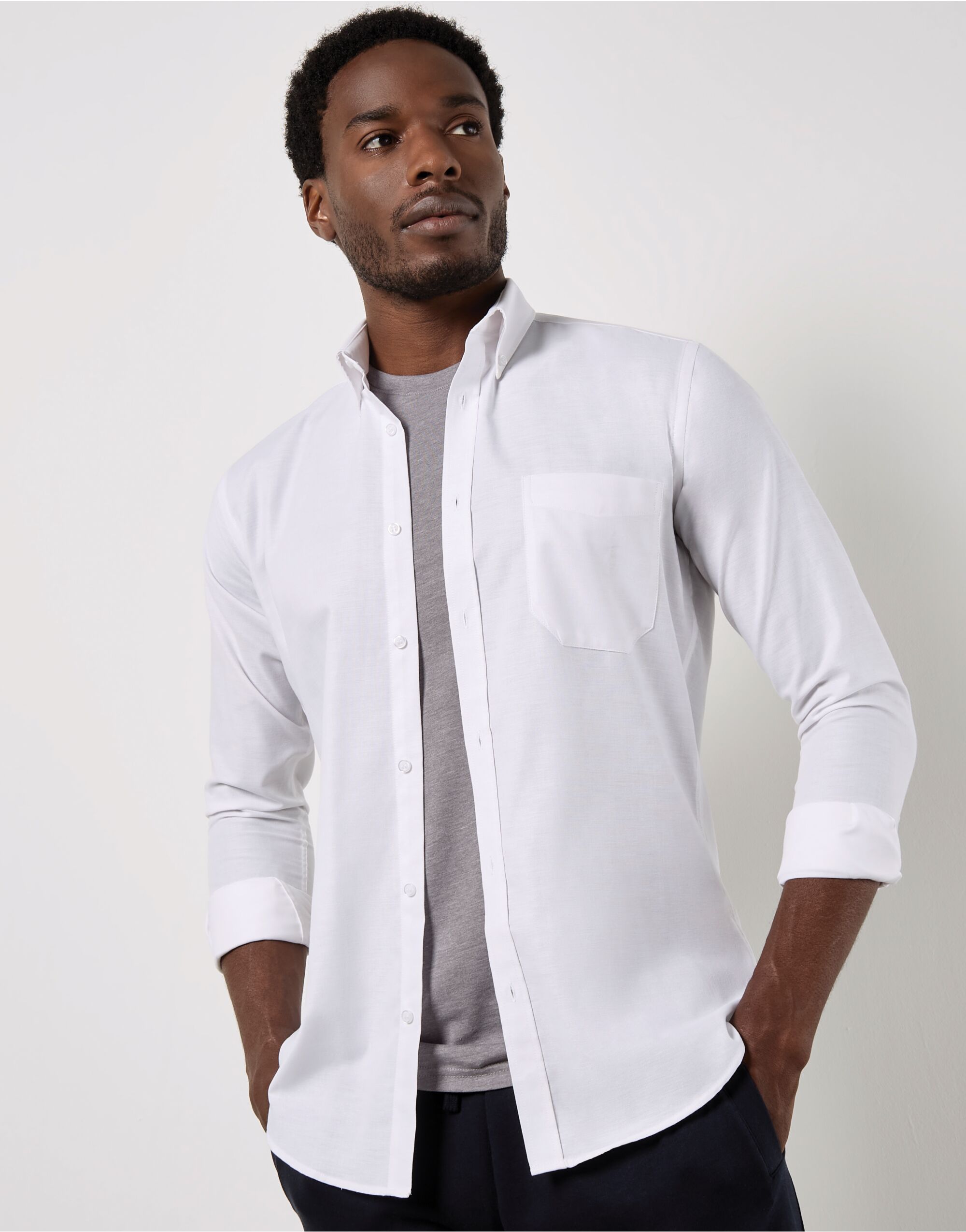 KK184 - prod_73911_kk184_186428.jpg Slim Fit Long Sleeve Workwear Oxford Shirt - Image 1