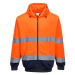 Hi-Vis Contrast Zipped Hoodie