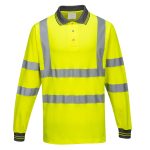 Hi-Vis Cotton Comfort Polo Shirt L/S  - Image 2