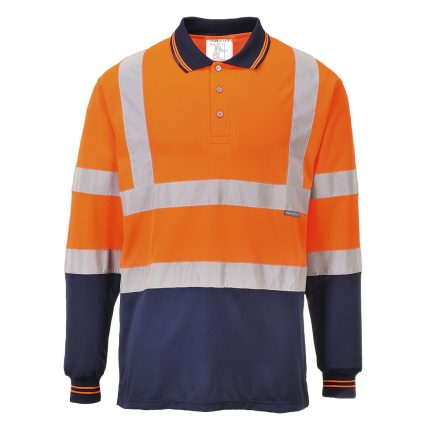 Hi-Vis Contrast Polo Shirt L/S 